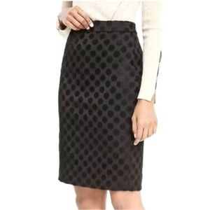 Black Polka Dot Pencil Skirt J. Crew Vintage Factory Size 4